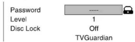 Password Level Disc Lock --- 1 Off TVGuardian