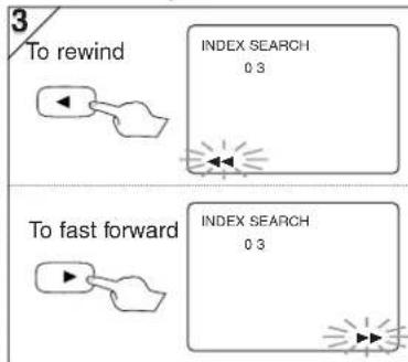 3 To rewind INDEX SEARCH 0.3 To fast forward INDEX SEARCH 0.3