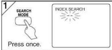 1 SEARCH MODE Press once. INDEX SEARCH