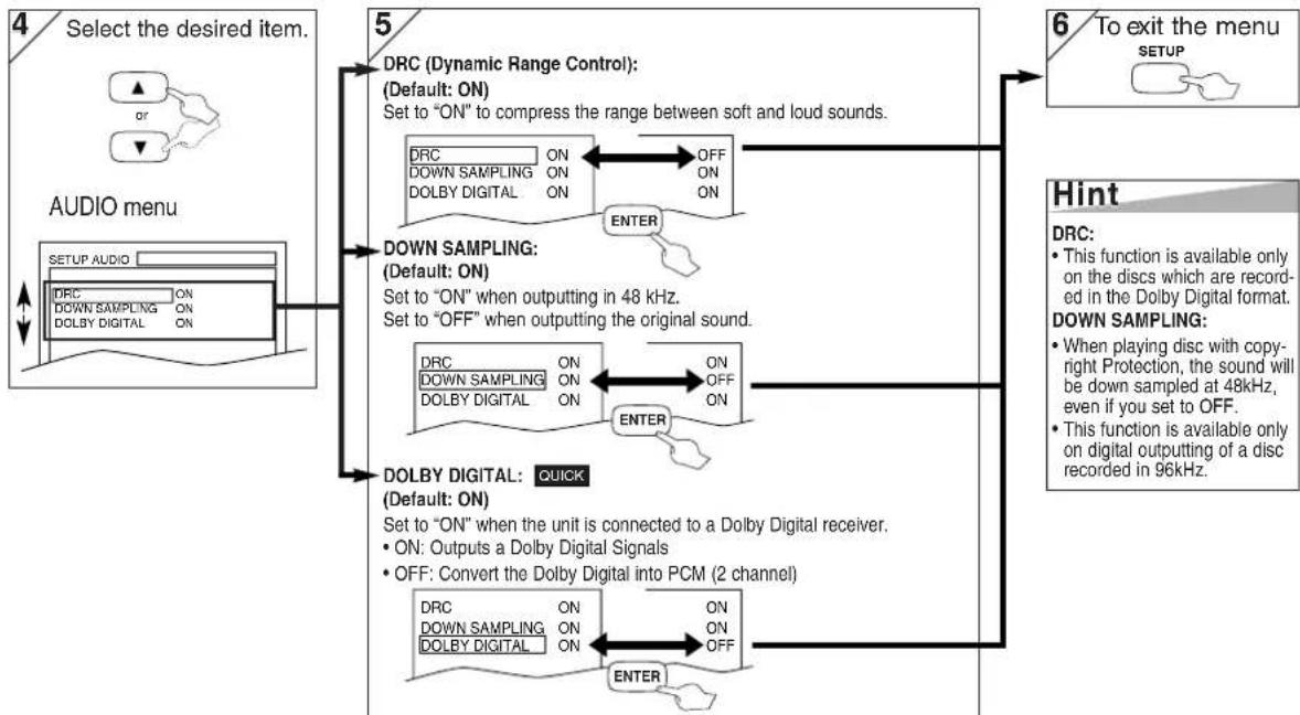 SANYO DVW-7100A - C AUDIO Setting - 1