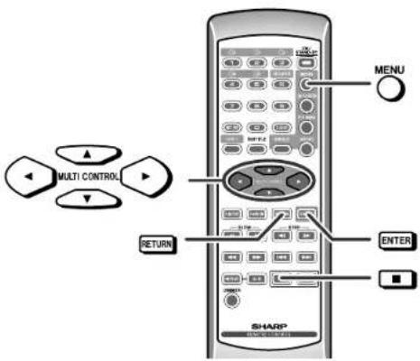 MULTI CONTROL RETURN MENU ENTER SHARP