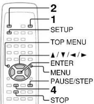 2 1 SETUP TOP MENU ▲/▼/◄/► ENTER MENU PAUSE/STEP 4 STOP