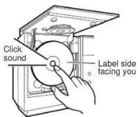Click sound Label side facing you
