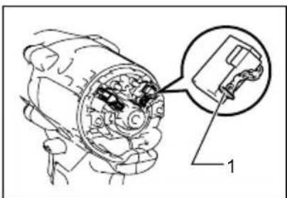 Technical diagram of an engine component with labeled parts and a magnified detail view