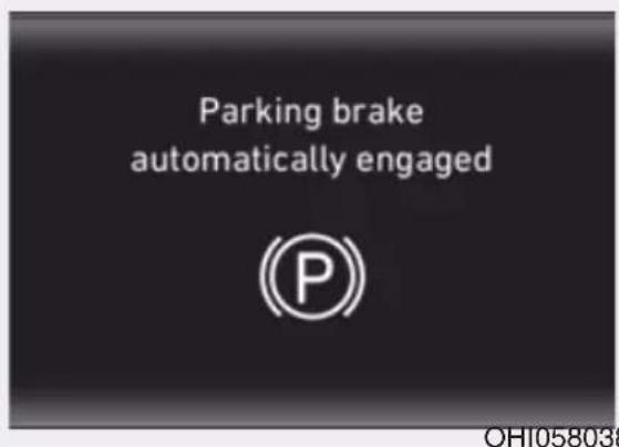 Parking brake automatically engaged ©P OHI058038