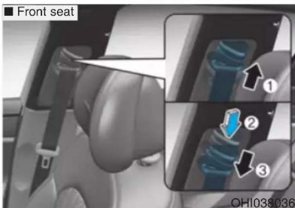 Front seat ① ② ③ OHI038036