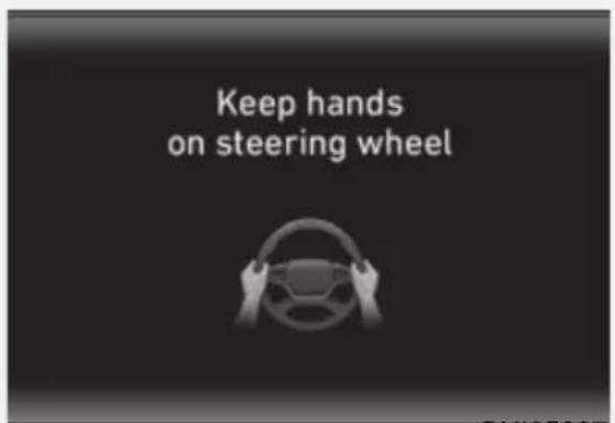 Keep hands on steering wheel