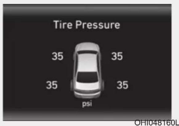 Tire Pressure 35 35 35 35 psi OHI048160L