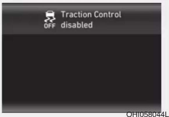 Traction Control disabled OFF