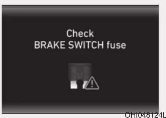 Check BRAKE SWITCH fuse OH1048124L