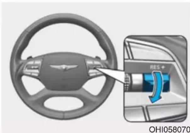 Genesis G90 (2021) - To set Smart Cruise Control speed - 2
