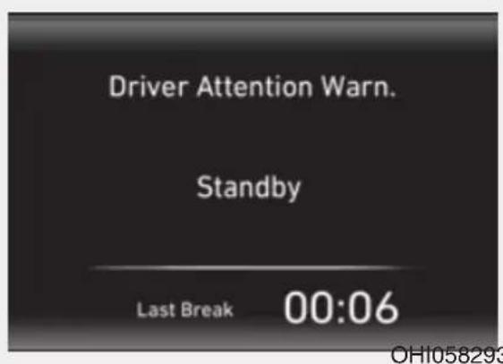 Driver Attention Warn. Standby Last Break 00:06 OH1058293
