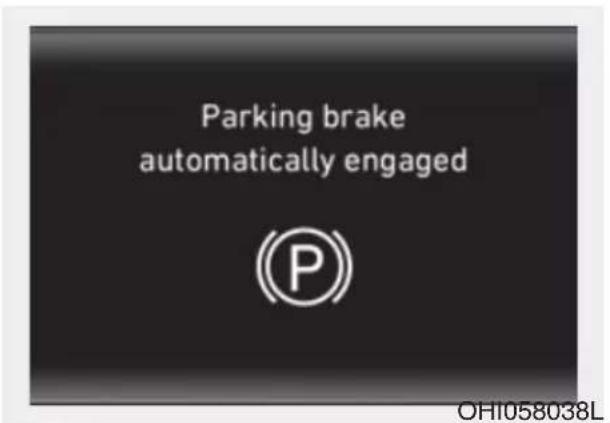 Parking brake automatically engaged © OH1058038L