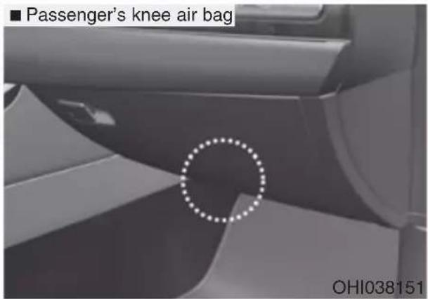 ■ Passenger's knee air bag OHI038151