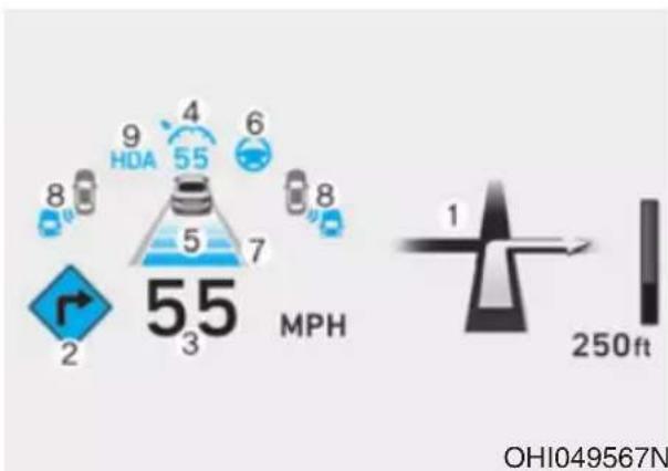 HDA MPH 2 3 4 5 6 7 8 9 1 250ft OHI049567N