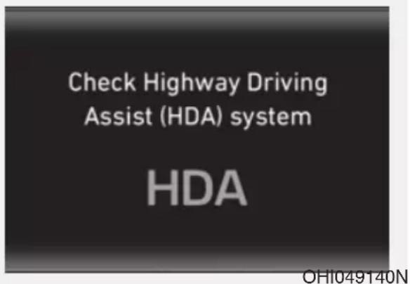 Check Highway Driving Assist (HDA) system HDA OH1049140N