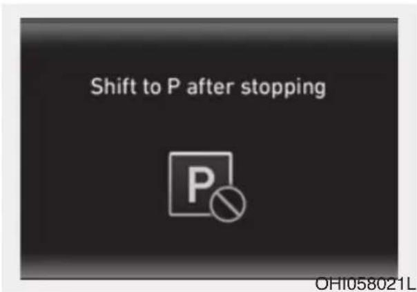 Shift to P after stopping P OH1058021L
