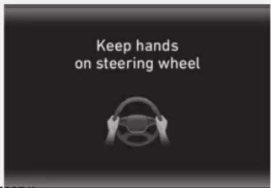 Keep hands on steering wheel