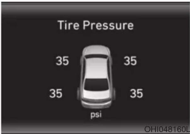 Tire Pressure 35 35 35 35 psi OHI048160L