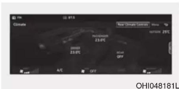 FTN GE 915 Climate Rout Diminal Control HVAC 23.0°C OUTDO 25°C DRIVER 23.0°C HEAV OFF A/C OFF OHIO48181L