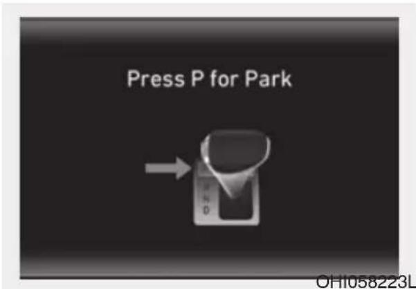 Press P for Park → P=0 OH1058223L