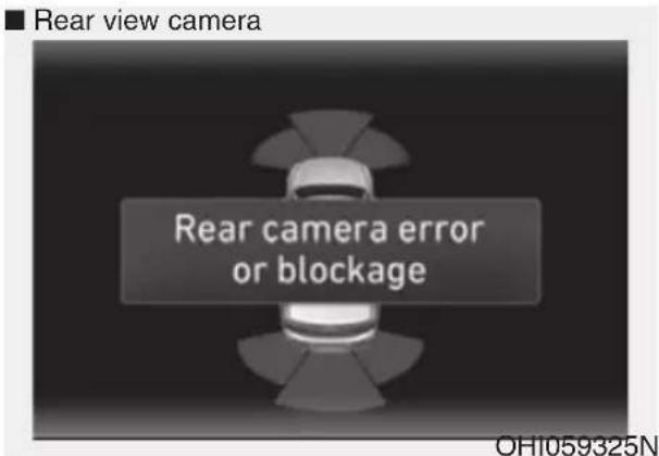 ■ Rear view camera Rear camera error or blockage OH1059325N