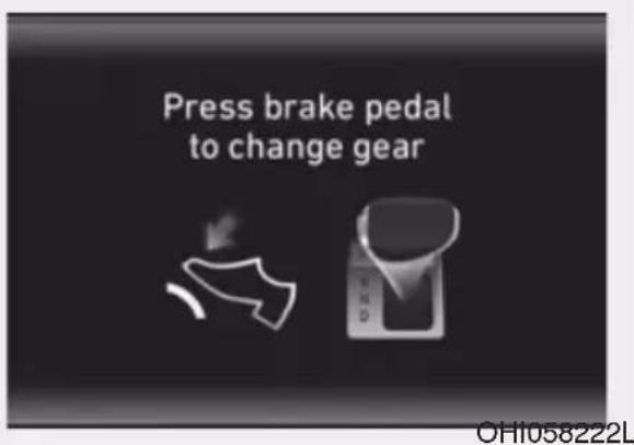 Press brake pedal to change gear OH1058222L