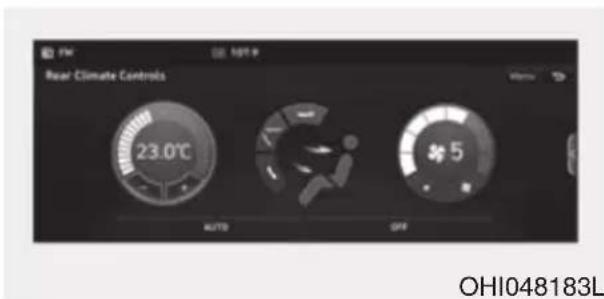 F/W MPT-9 Rear Climate Controls 23.0°C AUTO OFF *5 OHI048183L