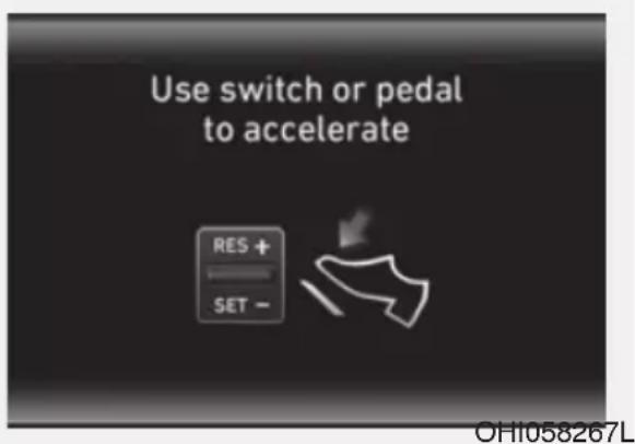 Use switch or pedal to accelerate RES + SET -