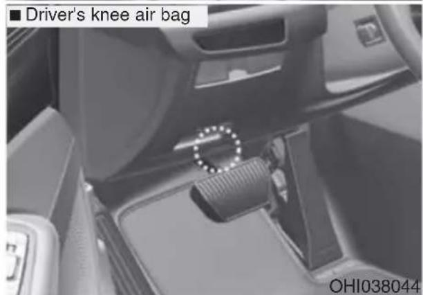 Driver's knee air bag OHI038044