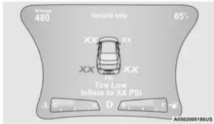 Chrysler 300 (2021) - Tire Pressure Monitoring Low Pressure Warnings - 3