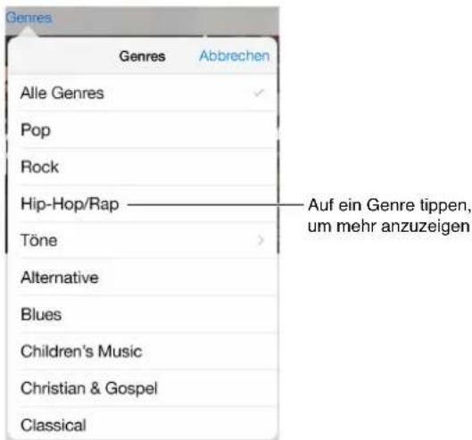 Genres Genres Abbrechen Alle Genres ✓ Pop Rock Hip-Hop/Rap —— Auf ein Genre tippen, Töne > Alternative Blues Children's Music Christian & Gospel Classical