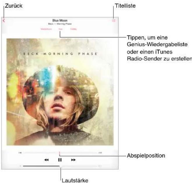 Zurück Titelliste Blue Moon Beck - Morning Phase Wertelbene Gren Zutlag Tippen, um eine Genius-Wiedergabeliste oder einen iTunes Radio-Sender zu erstellen BECK MORNING PHASE Abspielposition Lautstärke
