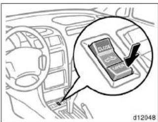 Diagram showing car interior with a highlighted component labeled 'Close' and a magnified inset highlighting the 'Close' section.