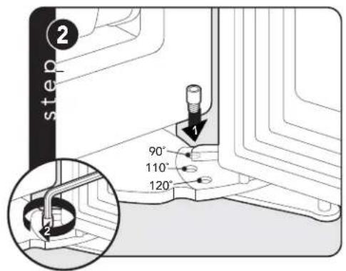 step 90° 110° 120°