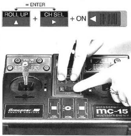 GRAUPNER MC-15 - Einschalten der System-Rotation - 1