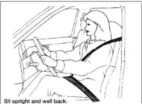 Sit upright and well back.