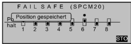 FAIL SAFE (SPCM20) Position gespeichert halt 1 2 3 4 5 6 7 8 STO