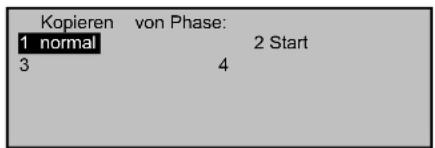 Kopieren von Phase: 1 normal 2 Start 3 4