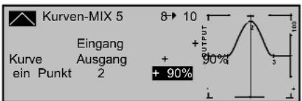 | Marker | Value | |---|---| | Curven-MIX 5 | 8→10 | | Eingang Ausgang ein Punkt 2 | +90% | | + | 90% | | OUTPUT | 100% |