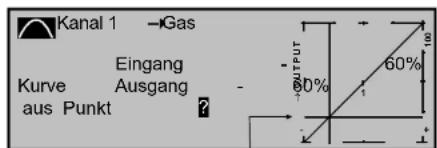 Kanal 1 →Gas Eingang Ausgang Kurve aus Punkt ? OUTPUT 60% ?