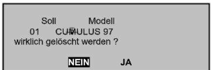 Soll Modell 01 CUMULUS 97 wirklich gelöscht werden ? NEIN JA