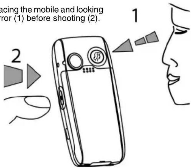 acing the mobile and looking or (1) before shooting (2).