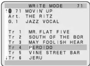 WRITE MODE 71 ↑ 71 MOVIN' UP Art. THE RITZ G. 1 JAZZ VOCAL Tr 1 MR. FLAT FIVE Tr 2 SOUTH OF THE BOR Tr 3 MAY FOOLISH HEAR Tr 4 PERDIDO Tr 5 VINE STREET BAR ↓ Tr 6 JERU
