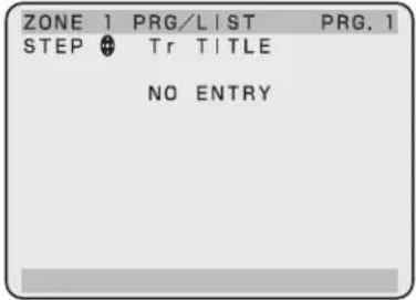 ZONE 1 PRG/LIST PRG.1 STEP # Tr TITLE NO ENTRY