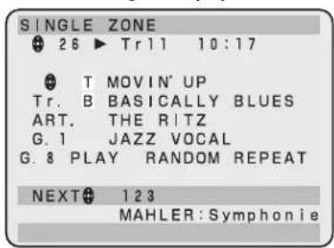 SINGLE ZONE 26 ▶ Tr11 10:17 T MOVIN' UP Tr. B BASICALLY BLUES ART. THE RITZ G. 1 JAZZ VOCAL G. 8 PLAY RANDOM REPEAT NEXT 123 MAHLER:Symphonie