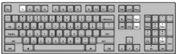 Screenshot of a classic keyboard layout with labeled keys and function buttons