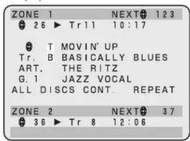 ZONE 1 NEXT 123 + 26 ▶ Tr 11 10:17 + T MOVIN' UP Tr. B BASICALLY BLUES ART. THE RITZ G. 1 JAZZ VOCAL ALL DISCS CONT. REPEAT ZONE 2 NEXT 37 + 36 ▶ Tr 8 12:06