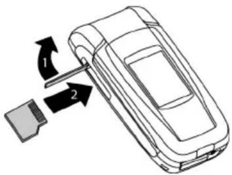 Diagram showing a car with two labeled parts (1 and 2) indicating directional movement or assembly.