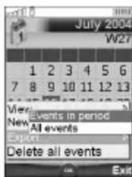 July 2004 W27 1 2 3 4 5 6 7 8 9 10 11 12 13 View New Events in period New All events Export... Delete all events Exit